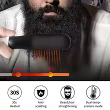 Electric Beard Straightener – Negative Ion Heated Beard Comb for Men