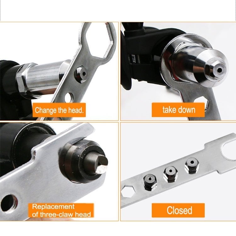 Kit Adaptateur Professionnel pour Pistolet à Rivets avec 4 Boulons de Buse