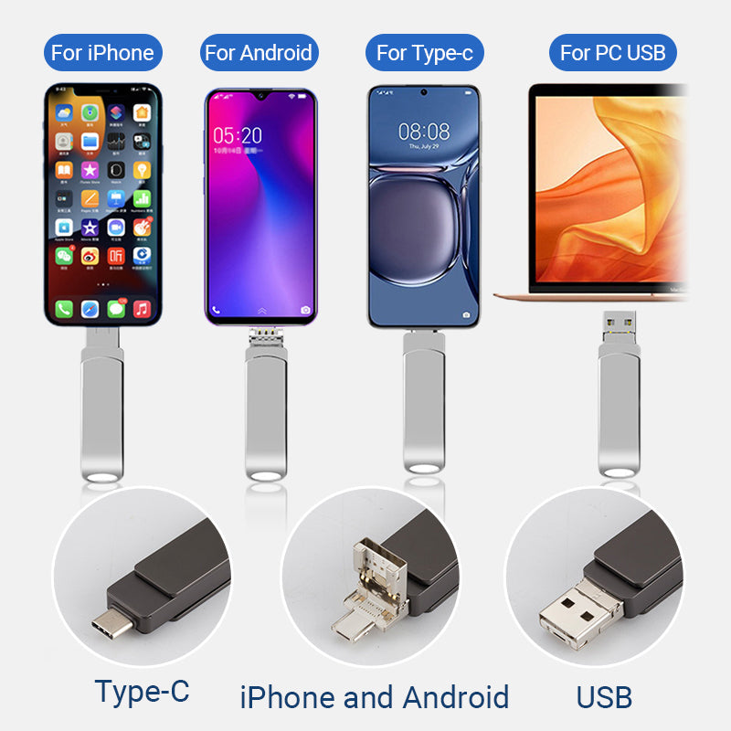 💾 60% DE RÉDUCTION ! 📊 Clé USB 4-en-1 Multi-Interfaces - Transfert Ultra-Rapide vers PC/iPhone/Android, Compacte et Universelle 📱📦